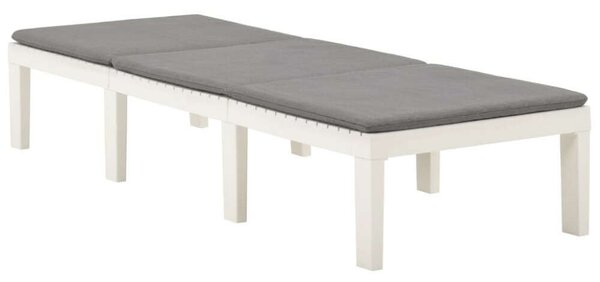 VidaXL Napozóágy - Fehér Műanyag - 195cm