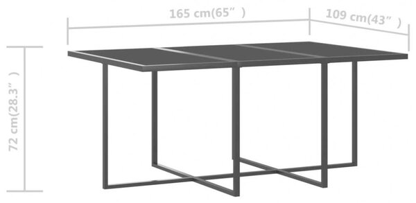 Kültéri Étkezőgarnitúra - Polyrattan - 7 részes - Szürke