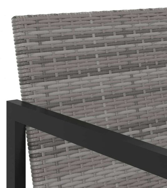Kültéri Étkezőgarnitúra - Polyrattan - 7 részes - Szürke
