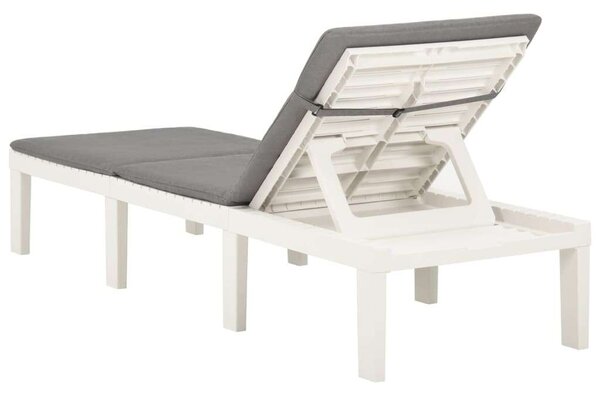 VidaXL Napozóágy - Fehér Műanyag - 195cm