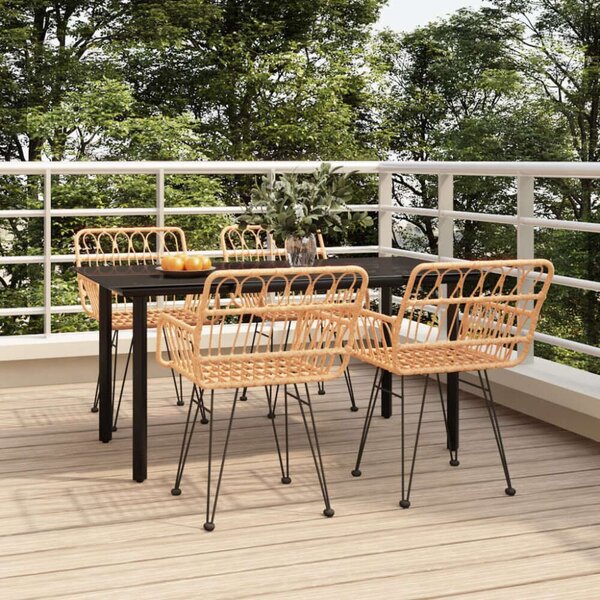 VidaXL Polyrattan Kerti Étkezőgarnitúra - 5 részes