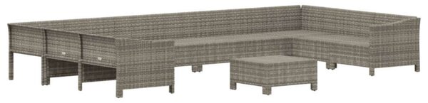 VidaXL Polyrattan Kerti Ülőgarnitúra - 11 részes - Szürke