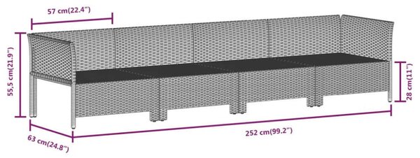 VidaXL Polyrattan Kerti Ülőgarnitúra - 11 részes - Szürke