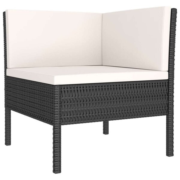 VidaXL Kerti Ülőgarnitúra - 6 részes - Fekete Polyrattan