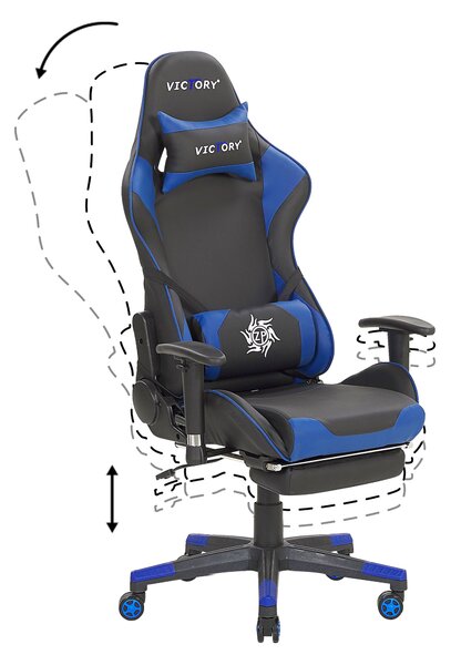 Gamer szék VICTORY Műbőr Kék