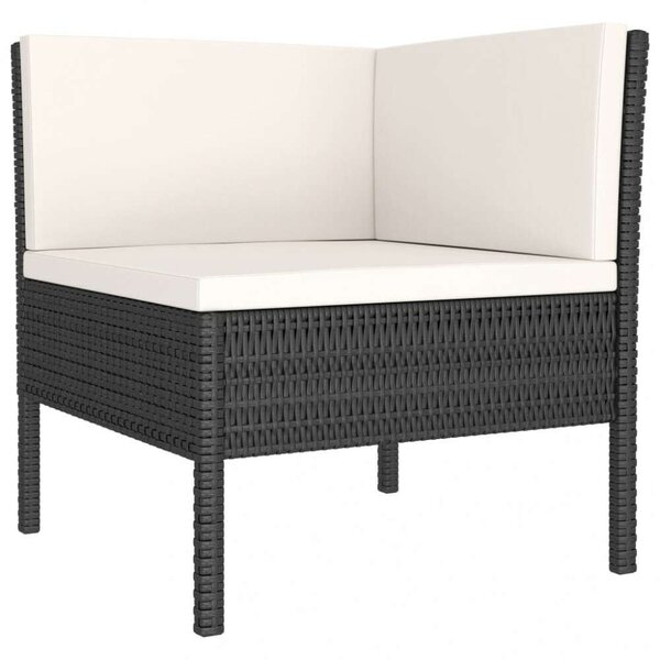 VidaXL Kerti Ülőgarnitúra - 6 részes - Fekete Polyrattan