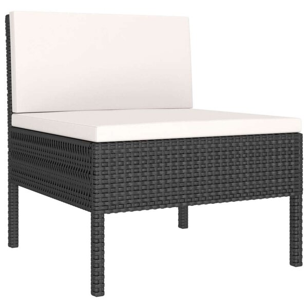 VidaXL Kerti Ülőgarnitúra - 6 részes - Fekete Polyrattan