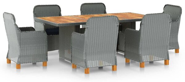 Kültéri Étkezőgarnitúra - Polyrattan - 7 részes