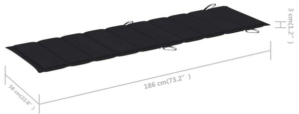 VidaXL Akácfa Napozóágy - 184cm