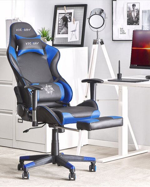 Gamer szék VICTORY Műbőr Kék