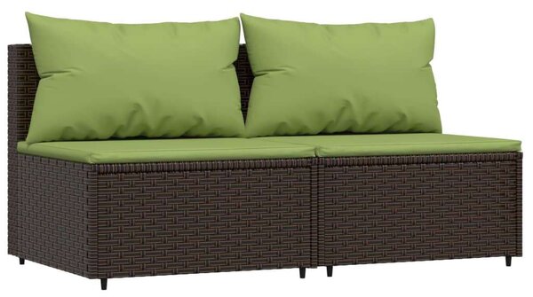 VidaXL 3 részes barna polyrattan kerti ülőgarnitúra párnával