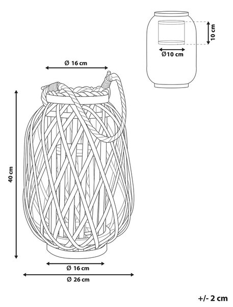 Lámpás MAURITIUS Fűzfa 40 cm Fekete