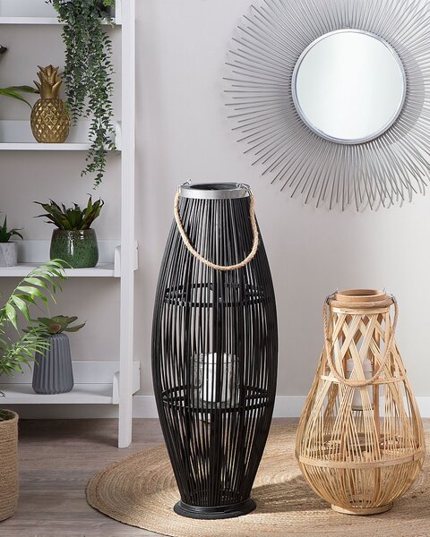 Lámpás TAHITI Bambusz 84 cm Fekete