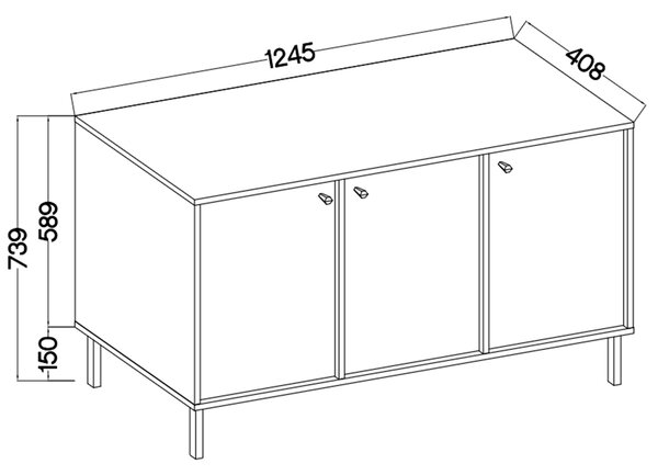 SERENA II 813 komód - fekete