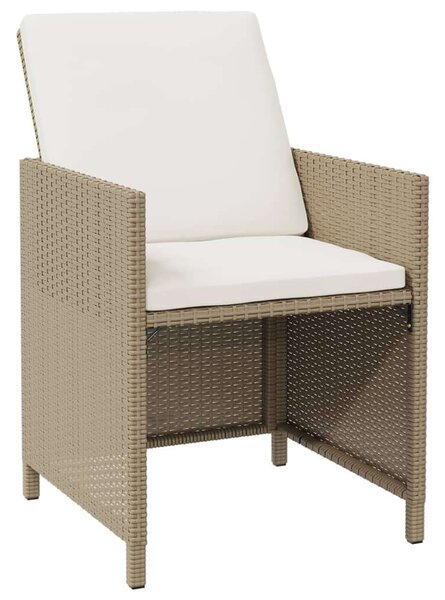 VidaXL Polyrattan Kerti Étkezőgarnitúra - 9 részes, Bézs