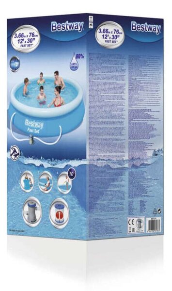 Bestway Fast Set Felfújható Medence - 366 x 76 cm - Szűrőszivattyúval