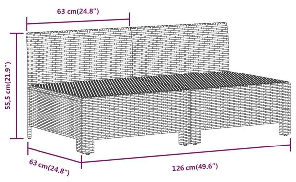 10 részes szürke polyrattan kerti ülőgarnitúra párnákkal