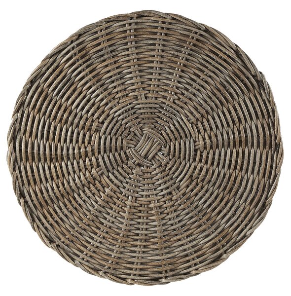 2 darabos fonott virágtartó szett BITOLA PE Rattan 40/48 cm Barna