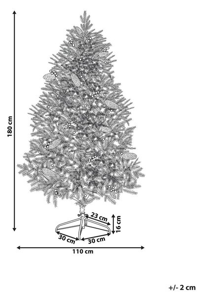 Karácsonyfa LED PALOMAR 180 cm Sötétzöld