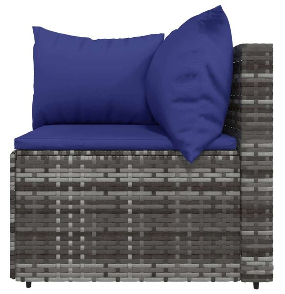 VidaXL 3 részes Kerti Ülőgarnitúra - Szürke Polyrattan