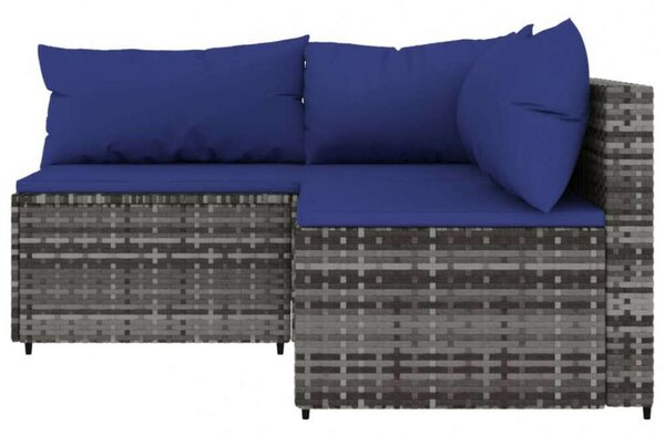 VidaXL 3 részes Kerti Ülőgarnitúra - Szürke Polyrattan
