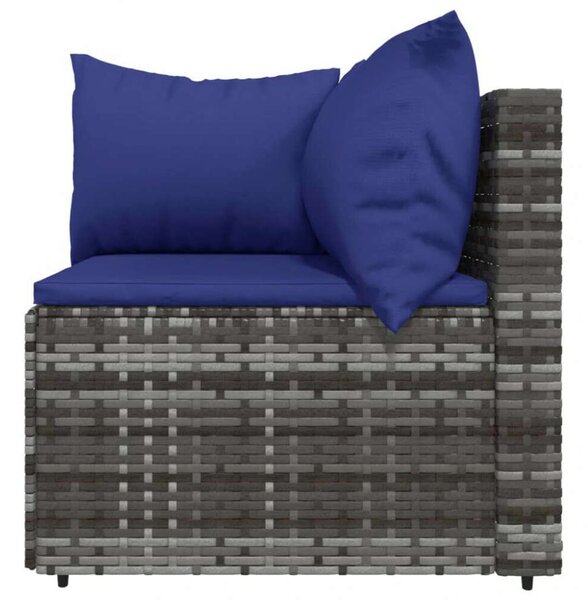 VidaXL 3 részes Kerti Ülőgarnitúra - Szürke Polyrattan