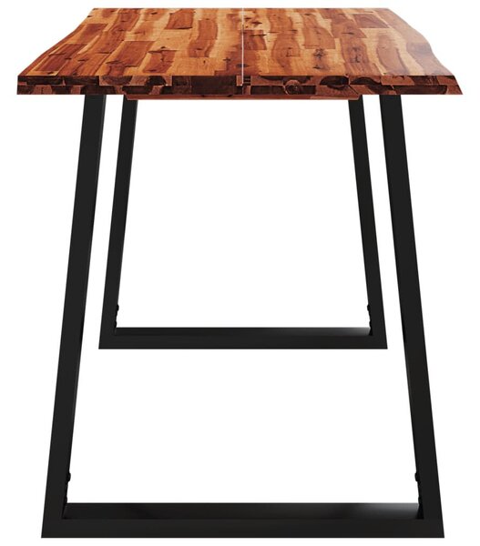 Tömör akácfa étkezőasztal természetes éllel 110 x 70 x 75 cm