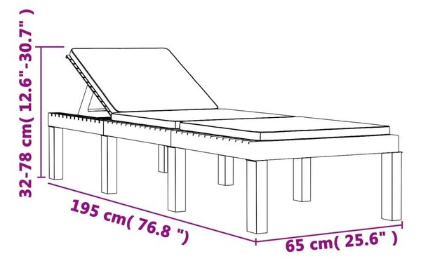 VidaXL Napozóágy Szett - Fehér - 2 Foteles