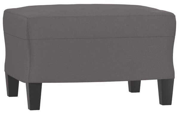 Szürke műbőr kanapéfotel lábtartóval 60 cm