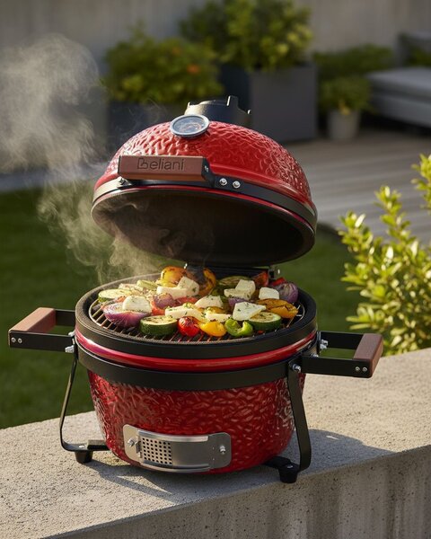 Mini grillező KAMADO Kerámia Piros