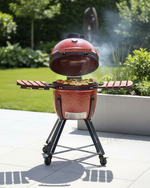 Faszén grill KAMADO Kerámia Piros