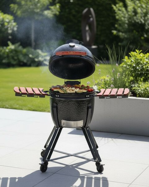 Faszén grill KAMADO Kerámia Fekete