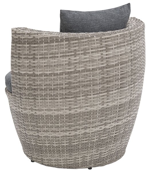 Bisztrószett párnákkal CAPRI PE Rattan Szürke