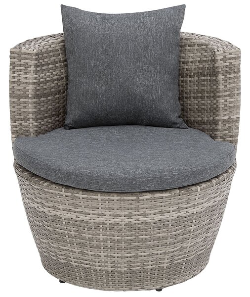 Bisztrószett párnákkal CAPRI PE Rattan Szürke