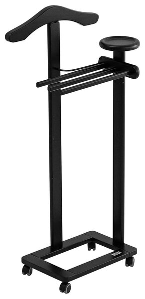 Arredamenti Italia ruha- és kiegészítőtartó állvány, Antimo, 103x50 cm, nadrágtartó váz, bükkfa szerkezet, ideális ruhákhoz és cipőkhöz, hatékony tárolás, praktikus és elegáns kialakítás, fek