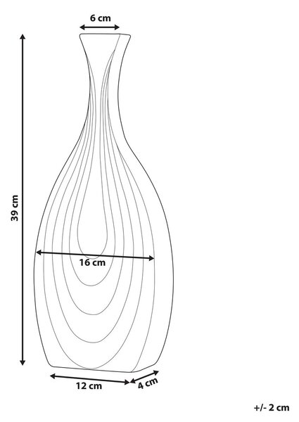 Dekor váza THAPSUS Kerámia 39 cm Fekete
