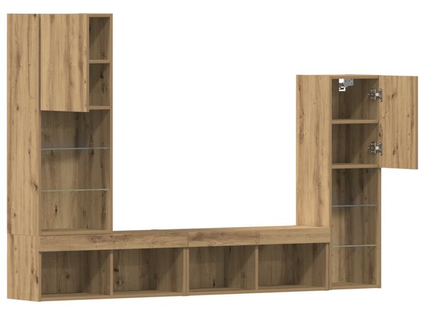TV szekrény LED világítással Artisan tölgy 40.5x30x102 cm