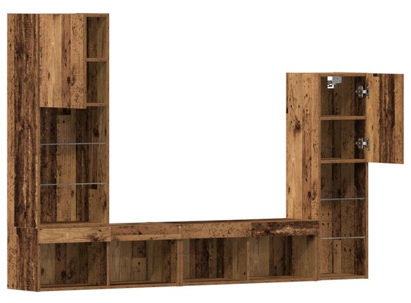 TV szekrény LED lámpákkal Megkopott fa 40.5x30x102 cm