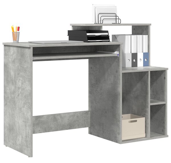Tárolós Asztal Beton Szürke 120.5x44x88.5 cm Mérnöki Fa