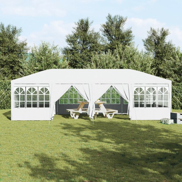 VidaXL Partysátor 12 Oldalfallal 8x4 m, PE, Fehér
