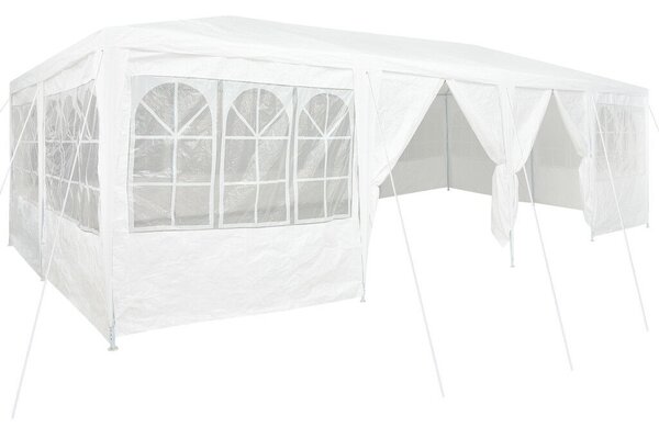 VidaXL Partysátor 12 Oldalfallal 8x4 m, PE, Fehér