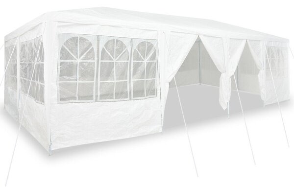 VidaXL Partysátor 12 Oldalfallal 8x4 m, PE, Fehér