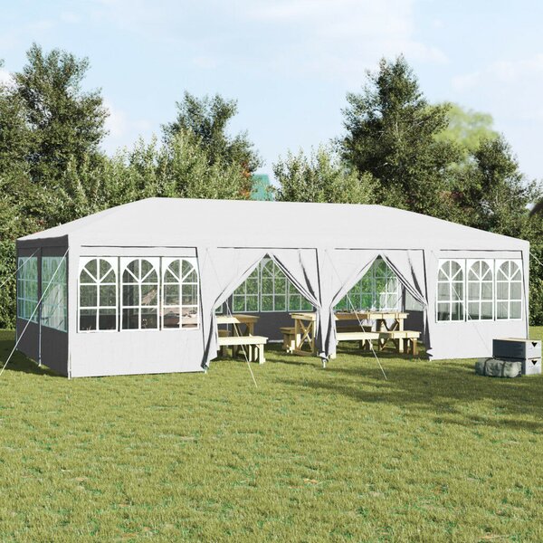 VidaXL Partysátor 12 Oldalfallal 8x4 m, PE, Fehér
