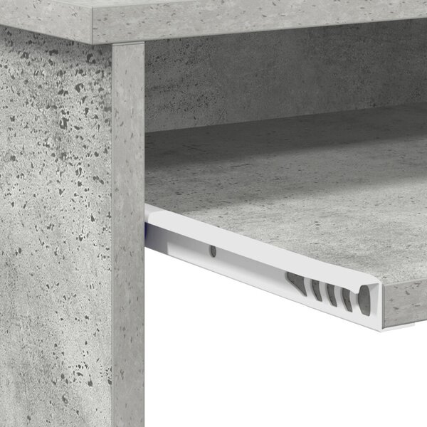 Tárolós Asztal Beton Szürke 120.5x44x88.5 cm Mérnöki Fa