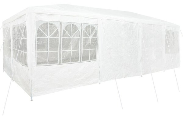 VidaXL Partysátor 12 Oldalfallal 8x4 m, PE, Fehér