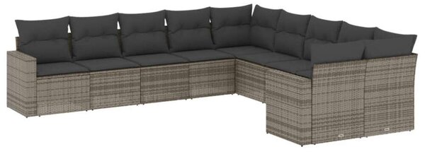 VidaXL Polyrattan Kerti Ülőgarnitúra - Szürke - 10 részes