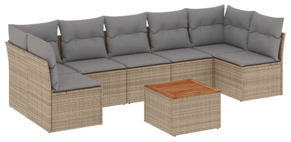 VidaXL Polyrattan Kerti Ülőgarnitúra - 8 részes - Bézs