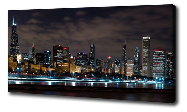 Vászonfotó Chicago éjjel