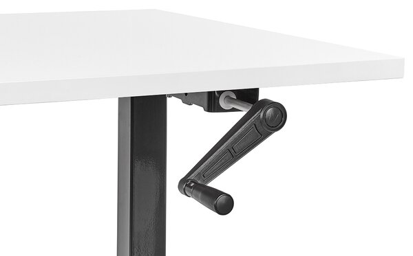 Manuálisan állítható asztal DESTINES Fehér/fekete 160 cm 72 cm
