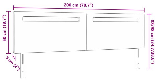 Egyszerű Design Fejtámla Szürke 200 cm Műbőr